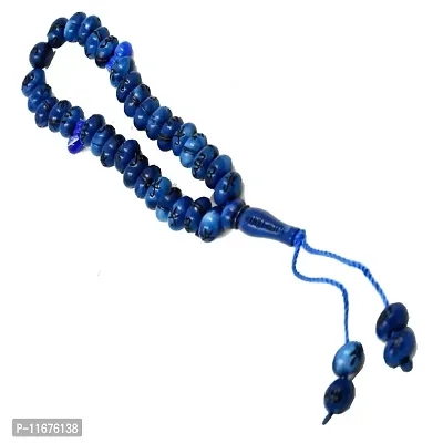AFH Tasbih Stone Allah Muhammad Beads 10 mm Muslim Prayer Blue Mala Gifting for Eid Ramadan-thumb0