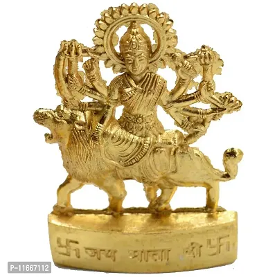 Faynci Jay MATA Di Durga MATA Goddess Idol for Car Dashboard | Home, Office Decor | Gifting Decorative Showpiece | Temple Gift (Golden Plated)