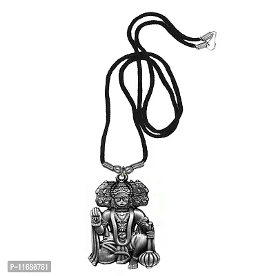 AFH Lord Panchamukhi Hanuman Grey Locket With Cord Chain Pendant for Men and Women-thumb0