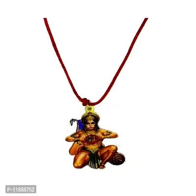 AFH Lord Hanuman with Cotton Cord Chain Spiritual Yantra - for Poja, Health, Wealth, Prosperity and Success