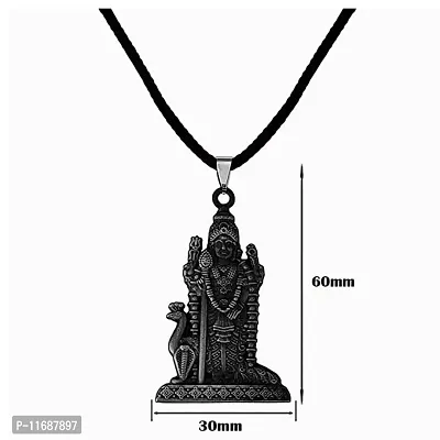 AFH South Indian Lord Murugan Kartikeya Tamil Om VEL Grey locket with Cord Chain Pendant-thumb2