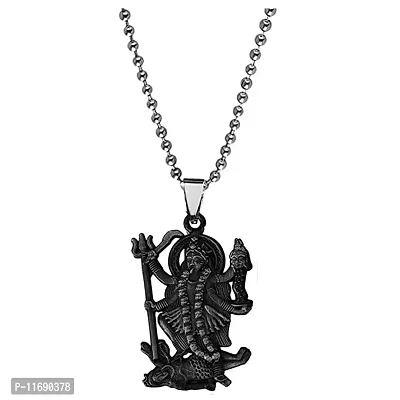 AFH Goddess Kali/Maa Kali/Mahakali Grey Locket Stainless Steel Chain Pendant for Men and Women