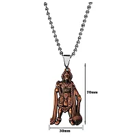 AFH Lord Hanuman Pawanputra Bajirang Bali Copper Locket Stainless Steel Chain Pendant for Men and Women-thumb1