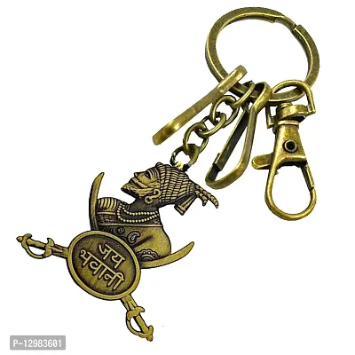 Jay Shivaji Cross Sword Stylist Bronze Lobster clasp Keyring Keychain for Biker-thumb2