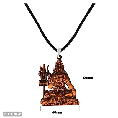 AFH Lord Shiv Mahadev Bholenath Copper Locket With Cord Chain Pendant for Men and Women-thumb2