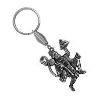 Flying Hanuman Sanjeevani Grey Metal keychain for Men and Women-thumb2