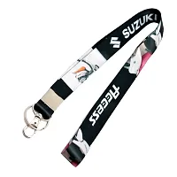 Faynci Quality Fabric Suzuki Bike Logo Hook Key Chain for Suzuki Lover-thumb1