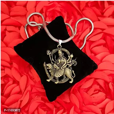 AFH Maa Durga Sherawali Mata Bronze Locket with Snake Chain Pendant for Men and Women-thumb3