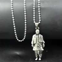 Indian Leader Sardar Vallabhbhai Patel Grey Zinc Metal Pendnet Bead Chain for Men,Women-thumb2