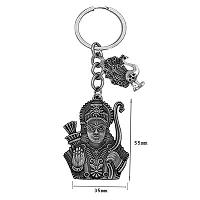 Lord Dhanurdhari Ram Lucky Peacock Charm Religious Grey Keychain for Men and Women-thumb1