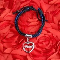 AFH Couple Massive Love Frendship Gift Stainless Steel Friend Heart Charm with Blue Leather Garnishing Love Bracelets For Boys And Girls-thumb1