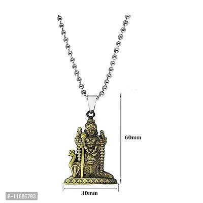 AFH South Indian Lord Murugan Kartikeya Tamil Om VEL Bronze locket with stainless Steel Chain Pendant-thumb2