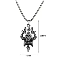 AFH Trishul Damaru Tamil Om Grey Locket with Snake Chain Pendant for Men and Women-thumb1