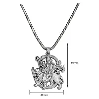 AFH Maa Durga Sherawali Mata Silver Locket with Snake Chain Pendant for Men and Women-thumb1