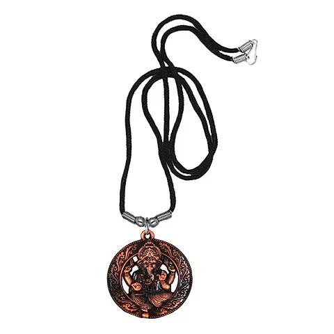AFH Lord Vignaharta Ganesha Locket With Cord Chain Pendant for Men and Women