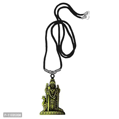 AFH South Indian Lord Murugan Kartikeya Tamil Om VEL Bronze Locket with Cord Chain Pendant