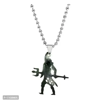 AFH Lord Shiv Trishul Black locket with stainless Steel Chain Pendant For Men,Women-thumb0