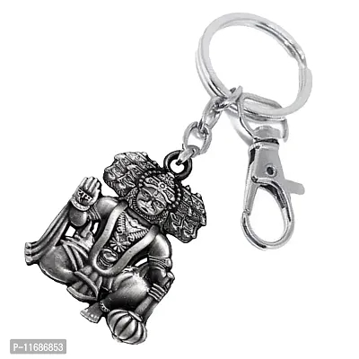 AFH Lord Panchamukhi Hanuman Grey Labster Charm Keychain for Men and Women-thumb2