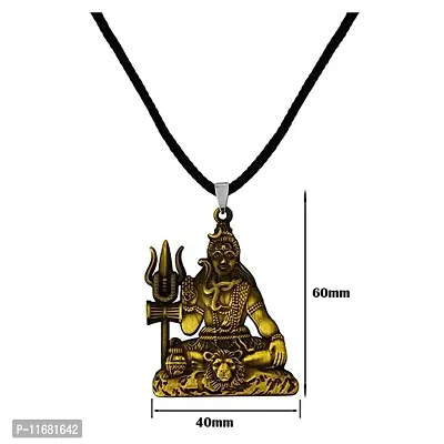AFH Lord Shiv Mahadev Bholenath Bronze Locket With Cord Chain Pendant for Men and Women-thumb2