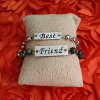 AFH Stylist Best friend Green Onyx Crystal Beads Couple Bracelet With Lobster Clasp Adjustable Frendship band Gifiting For Boys And Girls-thumb1