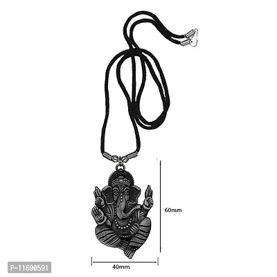 AFH Shiv Gauri Putra Ganesh Grey Copper Locket with Cord Chain Pendent for Men, Women-thumb2