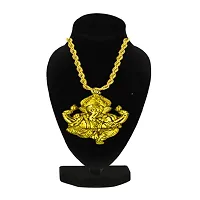 AFH Lord Ganesh Ganpati Gold Brass Pendant Necklace Chain for Men,Women-thumb1