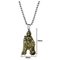 AFH Lord Hanuman Pawanputra Bajirang Bali Bronze Locket Stainless Steel Chain Pendant for Men and Women-thumb1