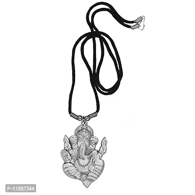 AFH Shiv Gauri Putra Ganesh Silver Copper Locket with Cord Chain Pendent for Men, Women-thumb0