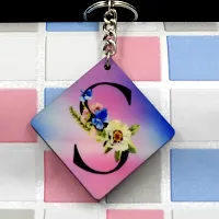 Alphabet S Flower Intial New Generation Love Charm Gift Keychain for Men and Women-thumb2