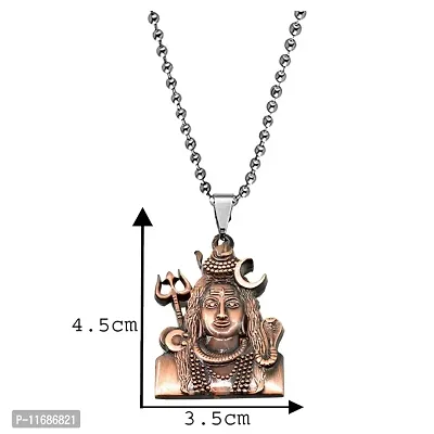 AFH Lord Mahadev Shiva Copper Metal Pendant Necklace Chain For Men,Women-thumb2