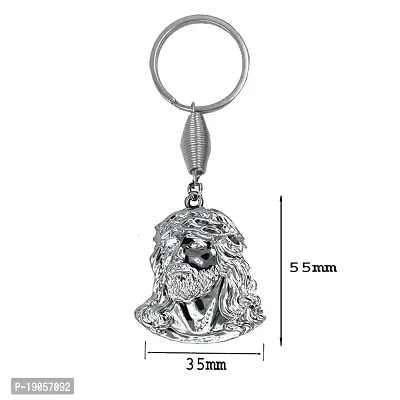 My Lord Jesus Face Gifting Silver Metal keychain for Men and Women-thumb2