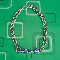 AFH Friends Forever Gifiting Decorative stainless steel link chained Blue Friend Charm Bracelet For Boys And Girls-thumb3