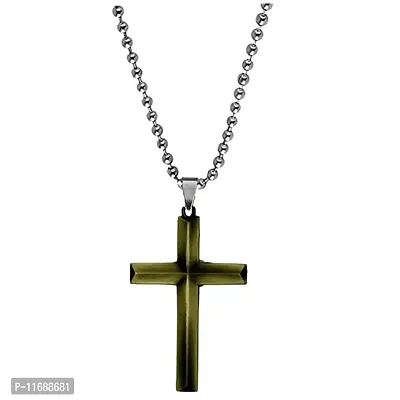 AFH Holy Jesus Christ Crucifix Cross Stainless Steel Bronze Pendant Chain Necklace For Unisex