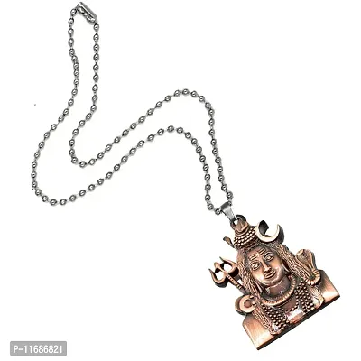 AFH Lord Mahadev Shiva Copper Metal Pendant Necklace Chain For Men,Women-thumb3