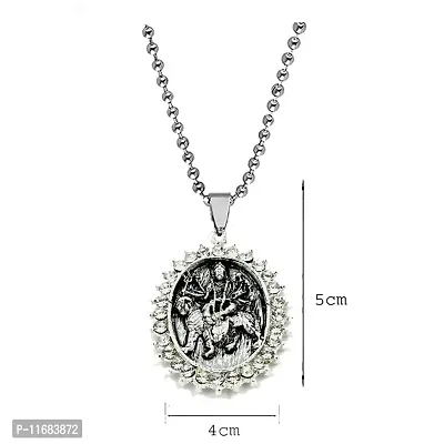 AFH Goddess Durga Sherawali with stainless Steel Chain Pendant For Men,Women-thumb2