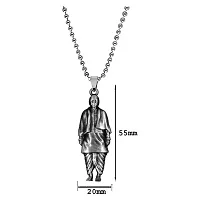 Indian Leader Sardar Vallabhbhai Patel Grey Zinc Metal Pendnet Bead Chain for Men,Women-thumb1