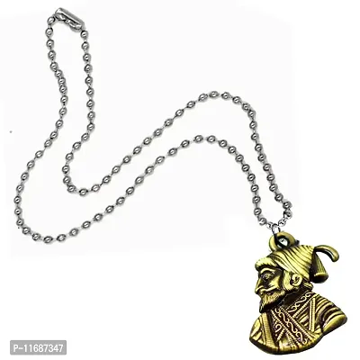 AFH Chatrapati Shivaj Maharaj Golden Plated Pendent with chain For Men And Women-thumb2