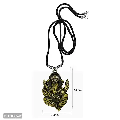 AFH Shiv Gauri Putra Ganesh Metal Bronze Locket with Cord Chain Pendent for Men, Women-thumb2