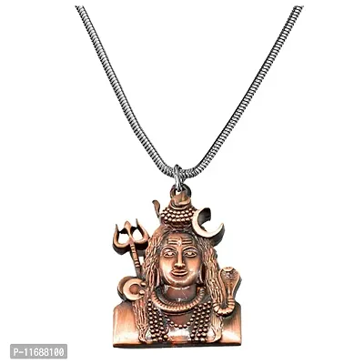 AFH Lord Shiva Bholenath Copper locket with Snake Chain Pendant For Men,Women-thumb0