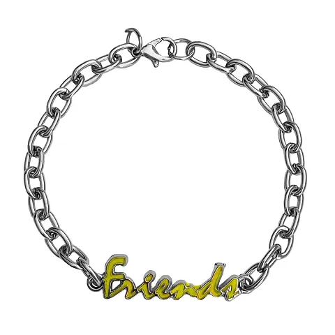 AFH Friends Forever Gifiting Decorative stainless link chained Friend Charm Bracelet For Boys And Girls