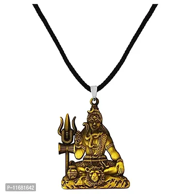 AFH Lord Shiv Mahadev Bholenath Bronze Locket With Cord Chain Pendant for Men and Women-thumb0