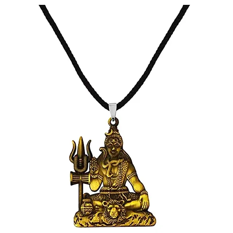 AFH Lord Shiv Mahadev Bholenath Locket With Cord Chain Pendant for Men and Women