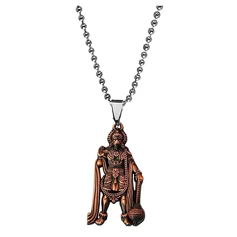 AFH Lord Hanuman Pawanputra Bajirang Bali Locket Stainless Steel Chain Pendant for Men and Women