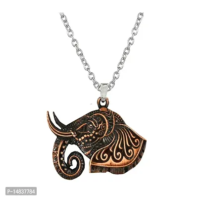 Elephant Head Lucky Charm Religious Copper Zinc Metal Pendnet Link Chain for Men,Women