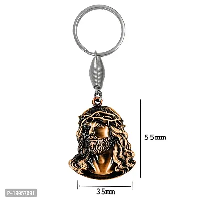 My Lord Jesus Face Gifting Copper Metal keychain for Men and Women-thumb2