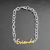 AFH Friends Forever Gifiting Decorative stainless steel link chained Yellow Friend Charm Bracelet For Boys And Girls-thumb1