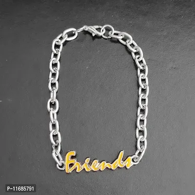 AFH Friends Forever Gifiting Decorative stainless steel link chained Yellow Friend Charm Bracelet For Boys And Girls-thumb2