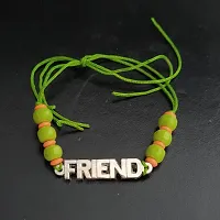 AFH Frendship Day Giting Friend Letter Bracelet Decorative green Beads with Cord Chain Adjustable Bracelet For Boys And Girls-thumb3