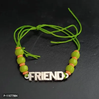 AFH Frendship Day Giting Friend Letter Bracelet Decorative green Beads with Cord Chain Adjustable Bracelet For Boys And Girls-thumb4