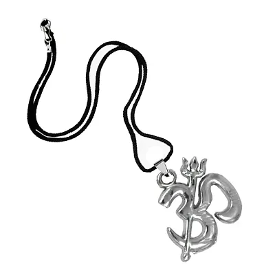 Lord Shiva Om Trishul Locket with Cord Chain Pendent for Men, Women-thumb0